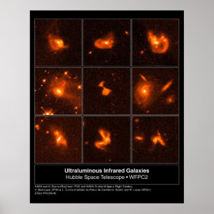 Affiches Photo de télescope de Hubble de galaxies d'Infared