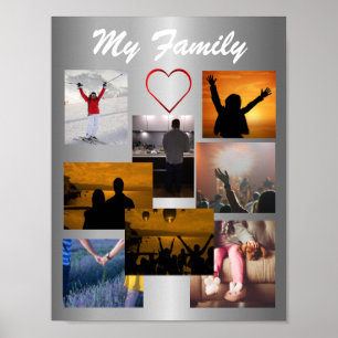 Affiches Photo Famille Personnalisée Modèle Collage Pour 8