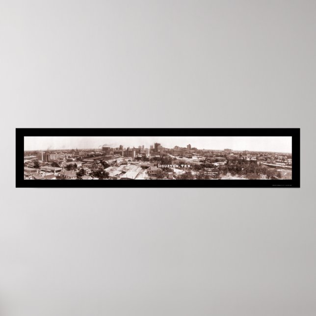 Affiches Photo panoramique Houston TX 1924 (Devant)