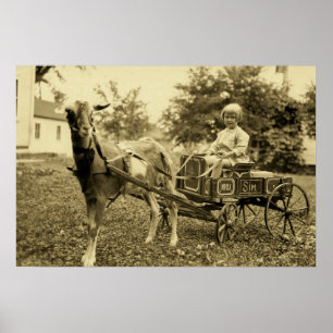 Affiches Photo Vintage - "Chèvre Cart" - Imprimer