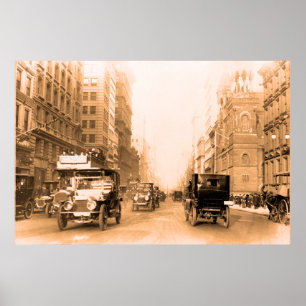 Affiches Photo vintage de la Cinquième Avenue New York 1913