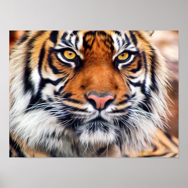 Affiches Photographie de Peinture de tigre de Sibérie (Devant)