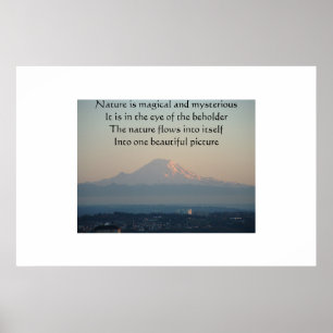 Affiches Photographie du mont Rainier avec un poème