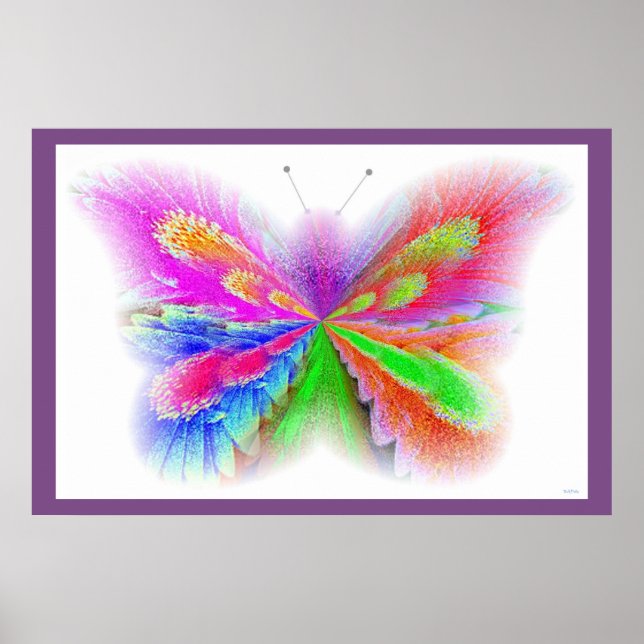 Affiches Photographie Fleur Abstrait Papillon Art (Devant)