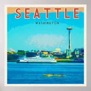 Affiches Photographie rétro du Vintage voyage de Seattle
