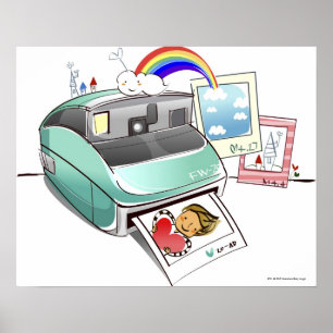 Affiches Photographie sortant d'un appareil-photo