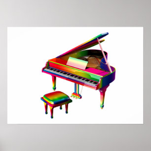 Affiches Piano de couleur arc-en-ciel