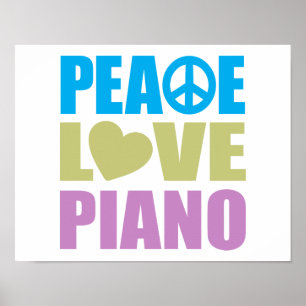 Affiches Piano Peace Love