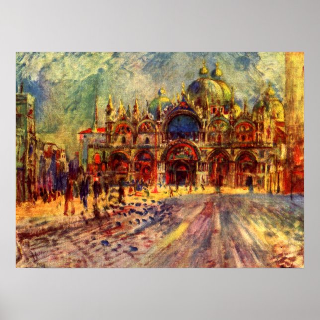 Affiches Piazza San Marco, Venise par Pierre Renoir (Devant)