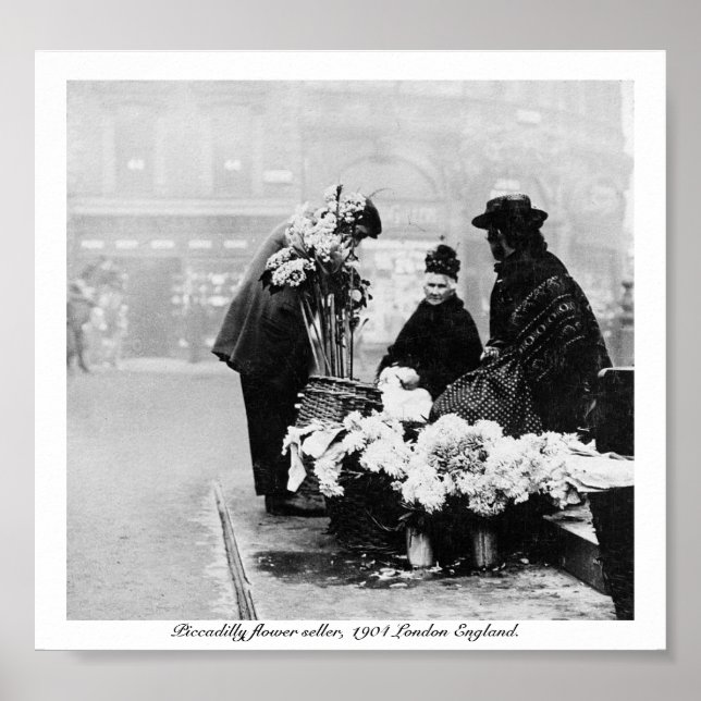 Affiches Piccadilly London flower-seller, 1904 England U.K. (Devant)