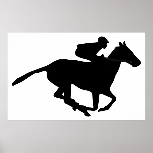 Affiches Pictogramme de course à cheval (Devant)