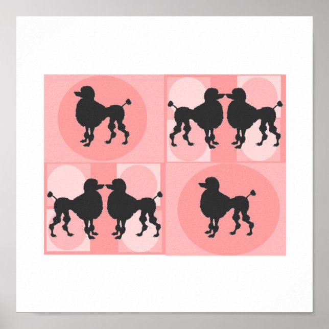 Affiches Pièce d'art en toile "Le Poodle Rétro" (Devant)