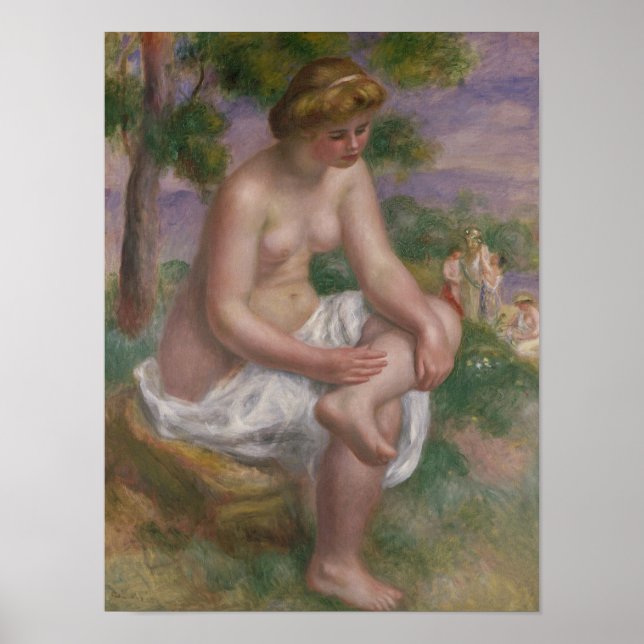 Affiches Pierre A Renoir | Béton assis dans un paysage (Devant)
