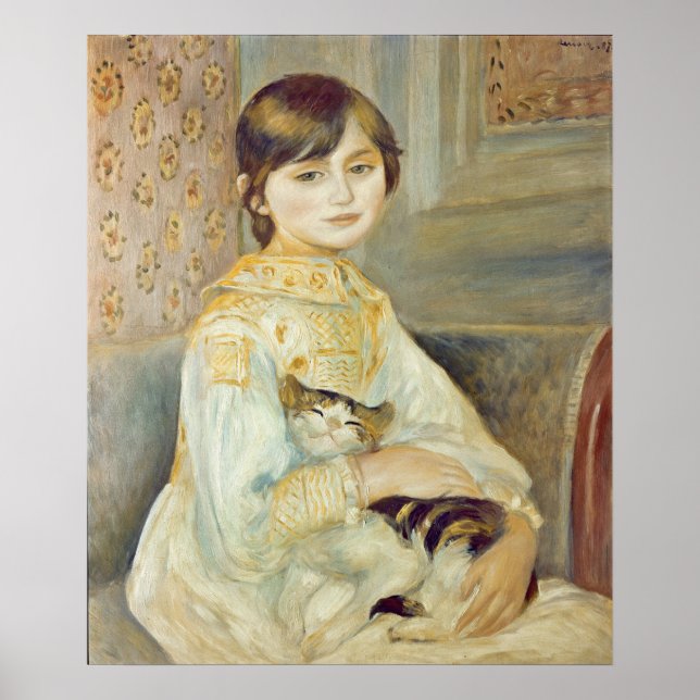 Affiches Pierre A Renoir | Julie Manet avec chat (Devant)