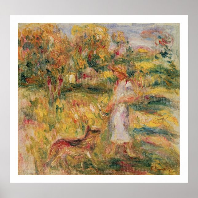 Affiches Pierre A Renoir | Paysage avec la femme de l'artis (Devant)