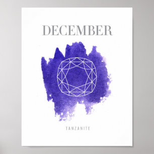 Affiches Pierre de naissance tanzanite décembre