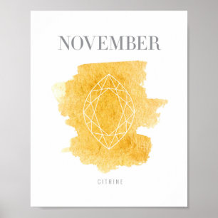 Affiches Pierre porte-bonheur citrine novembre