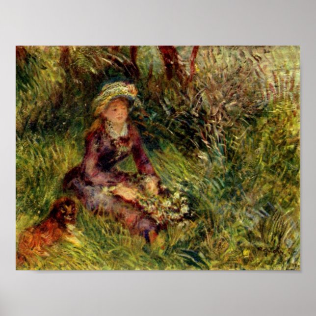 Affiches Pierre Renoir - Madame Renoir avec chien (Devant)