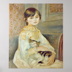 Affiches Pierre un Renoir   Julie Manet avec le chat