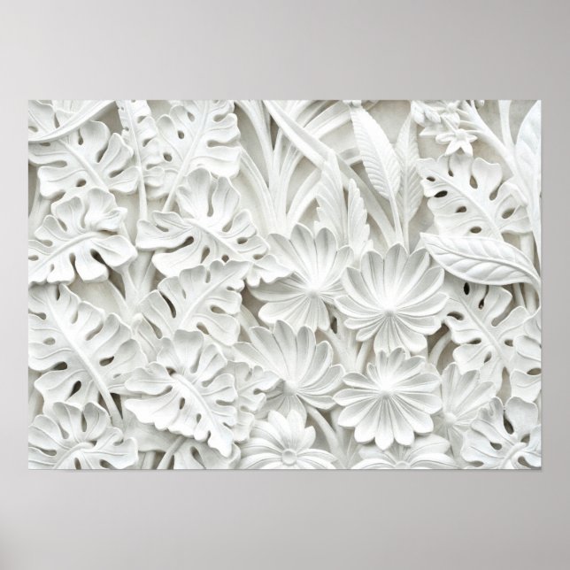 Affiches Pierres en motif feuille et fleur (Devant)