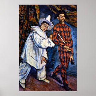 Affiches Pierrot et Harlequin, Mardi Gras de Paul Cezanne