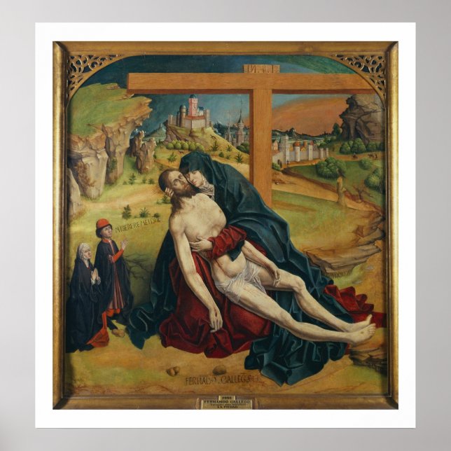 Affiches Pieta avec deux donateurs (huile sur panneau) (Devant)