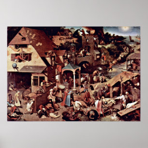 Affiches Pieter Bruegel l'aîné - les proverbes néerlandais