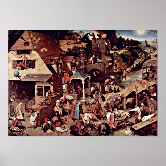 Affiches Pieter Bruegel l'Ancien - Les proverbes hollandais (Devant)