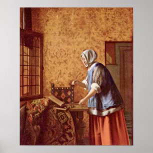 Affiches Pieter de Hooch - Die Goldwagerin