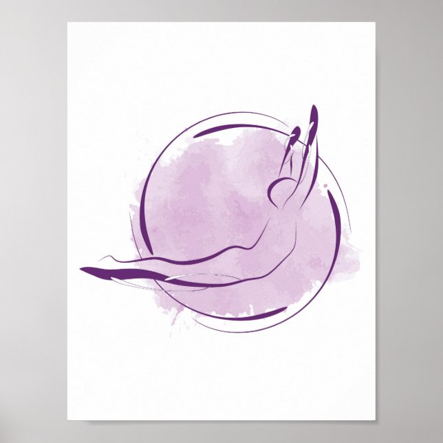 Affiches Pilates de plongée de cygne Pose Pilates minimaux  (Devant)