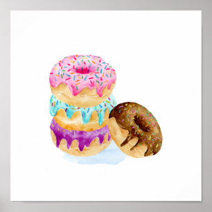 Affiches Pile d'aquarelle de dounts