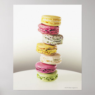 Affiches Pile de macarons vibrants