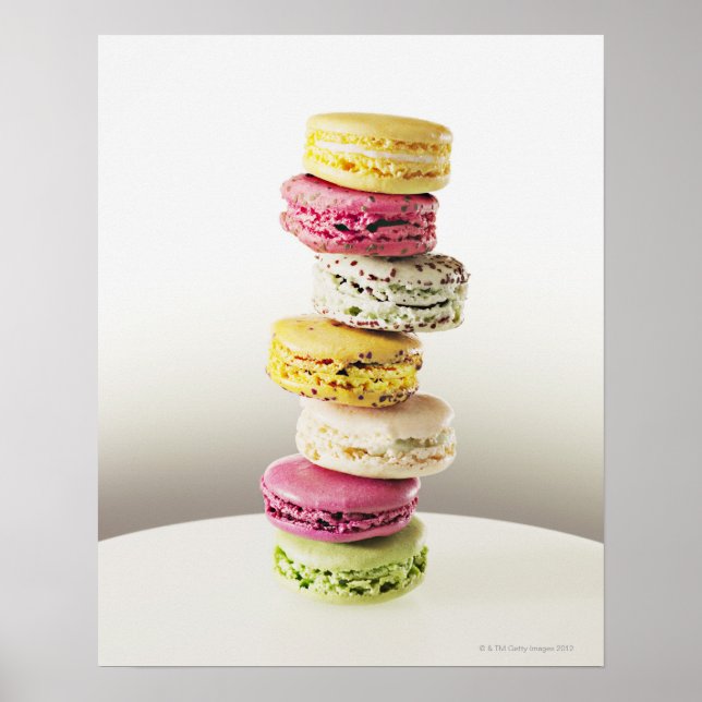 Affiches Pile de macarons vibrants (Devant)