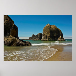 Affiches Piles marines, marée basse, Oceanside, Oregon, Éta