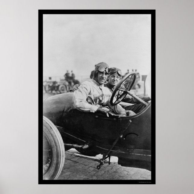 Affiches Pilotes de course automobile Mercer 1916 (Devant)