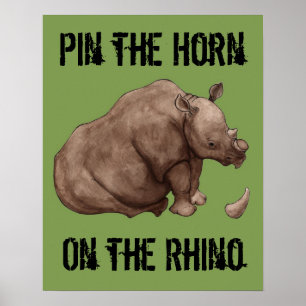 Affiches Pin le klaxon sur l'affiche de rhinocéros