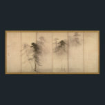Affiches Pine Trees gauche écran par Hasegawa Tohaku<br><div class="desc">Pine Trees Left Hand Screen par Hasegawa Tohaku. Date 16ème siècle. Cette oeuvre est du domaine public aux États-Unis,  et dans les pays avec une durée de vie de l'auteur plus 100 ans ou moins.</div>