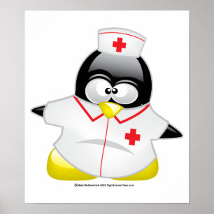 Affiches Pingouin d'infirmière