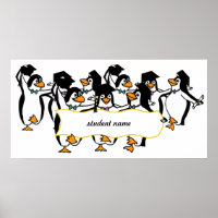 Pingouins diplômés avec bannière