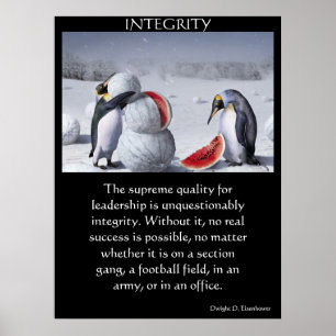 Affiches Pingouins INTEGRITY construire un bonhomme de neig