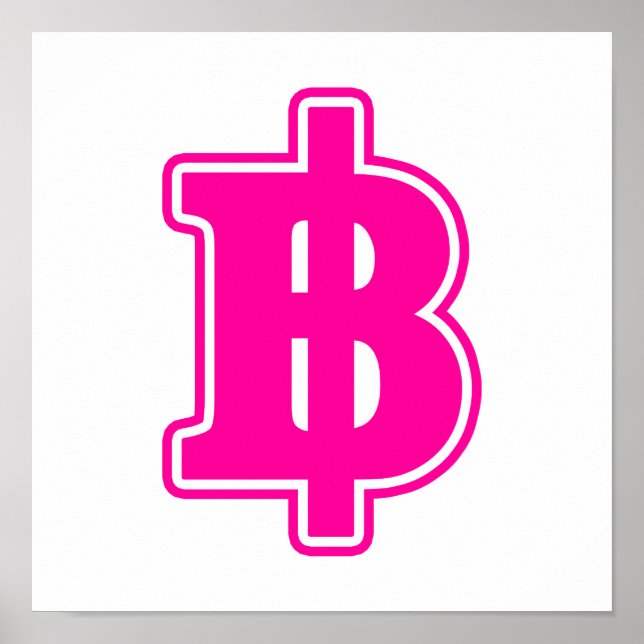 Affiches PINK BAHT SIGNER ฿ Thai Devise ฿ (Devant)