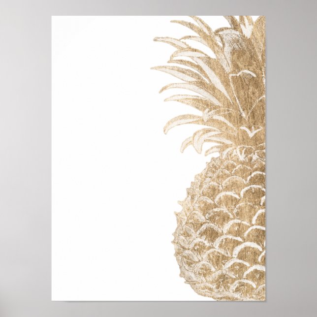 Affiches Pinneapple Tropical Or (Devant)
