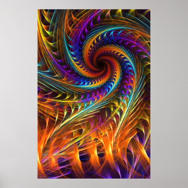 Affiches "Pinwheel Dreams" - Abstrait Spiral Fractal Art (Devant)