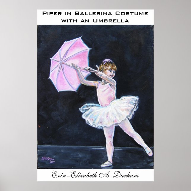 Affiches Piper en costume de ballerine avec parapluie (Devant)