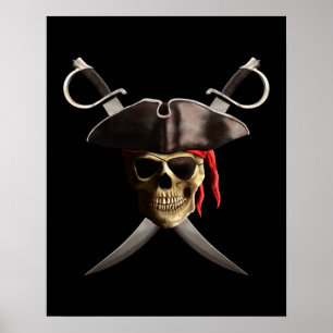 Affiches Pirate Crâne et épées
