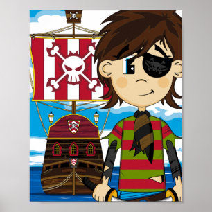 Affiches Pirate de cache et copie mignons d'affiche de