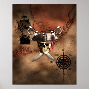 Affiches Pirate map
