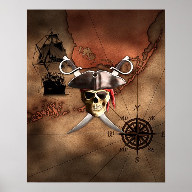 Affiches Pirate map (Devant)
