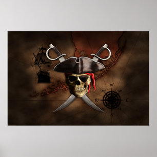 Affiches Pirate map