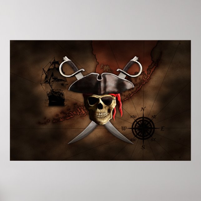 Affiches Pirate map (Devant)